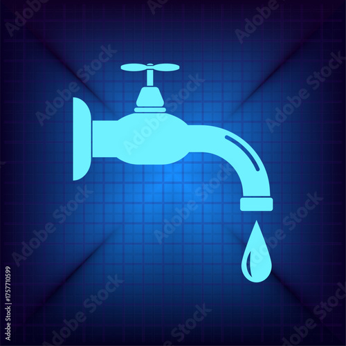 Blue icon on a dark blue background. Vector illustration.