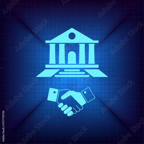 Blue icon on a dark blue background. Vector illustration.