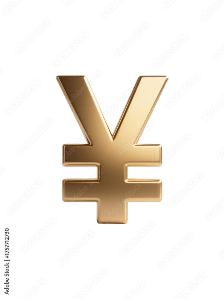 Fototapeta premium A golden yen symbol representing currency and financial aspects, commonly used in economic and monetary contexts.