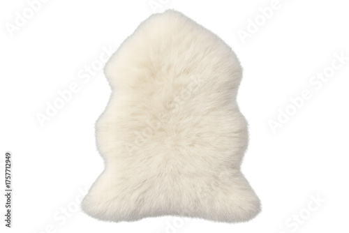 White sheepskin rug providing soft cozy texture