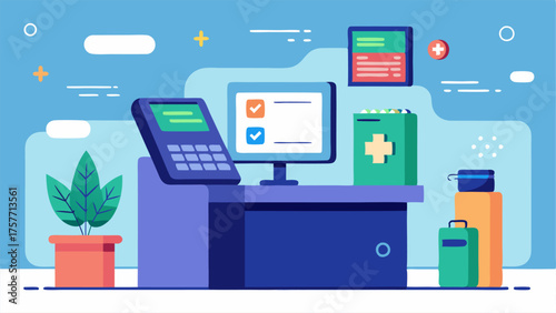 A designated area for patients to checkin electronically allowing for a seamless and efficient process.