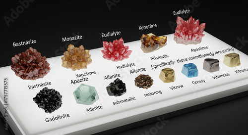 Rare earth metals and ore, scandium elements and rare earth elements neodymium magnets.