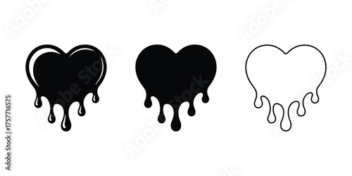 Dripping heart design vector, Melting love