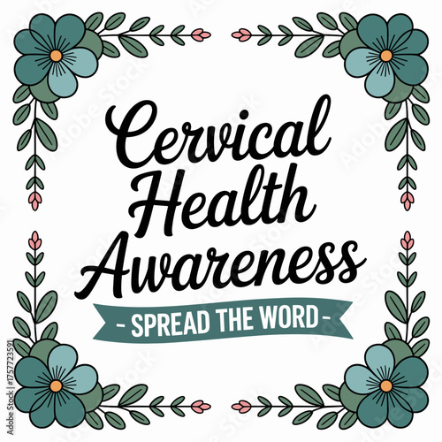 Cervical Health Awareness Spread the Word Floral Design