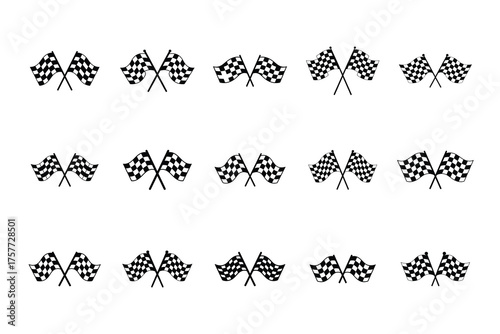 Vector racing checkered flags vector, Motorsport finish line symbols