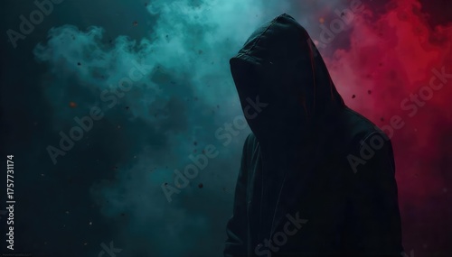 A shadowy figure shrouded in darkness, embodying temptation and moral transgression The image suggests hidden desires and the allure of the forbidden , mystery, forbidden, fallen