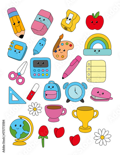 cute school stationery stickers (handmade)