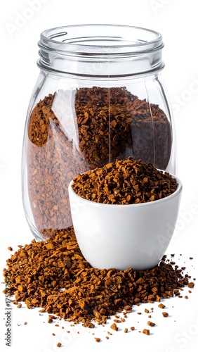 Wallpaper Mural A jar and bowl of instant granules on a white background Torontodigital.ca