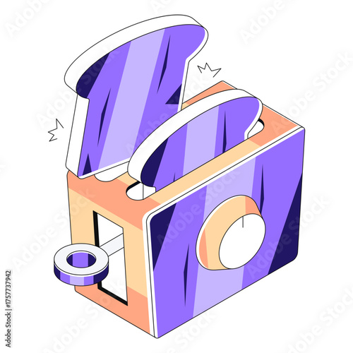 A unique design illustration of toaster