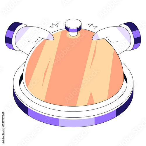 Trendy design illustration of serving dish