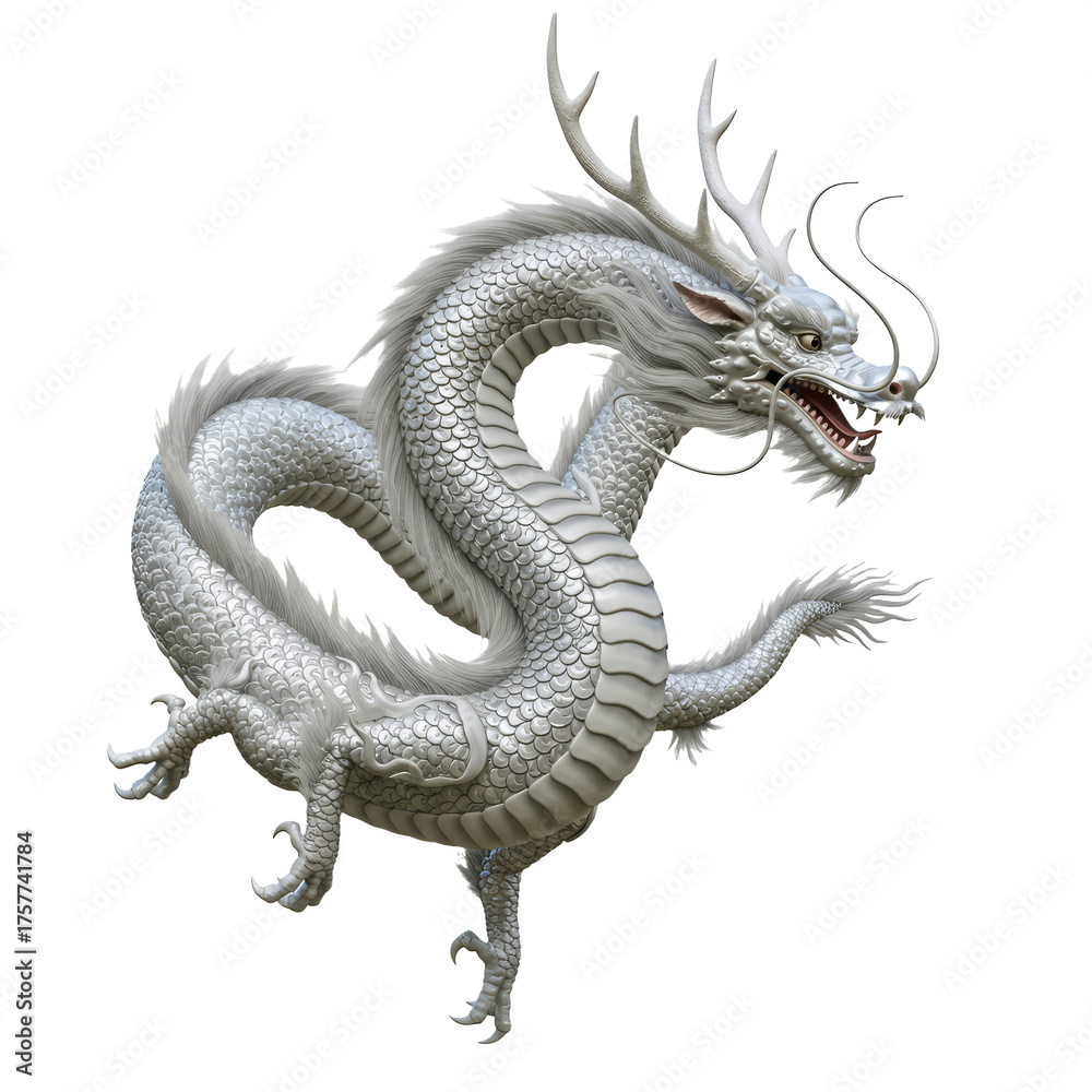 Fototapeta premium Chines Dragon isolated, Statue of dragon PNG 