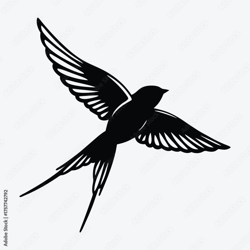 Obraz premium Sparrow line art White background illustration Generative Ai