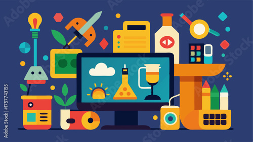 A display of artwork created using the makerspaces various tools and materials showcasing the creativity of its users.