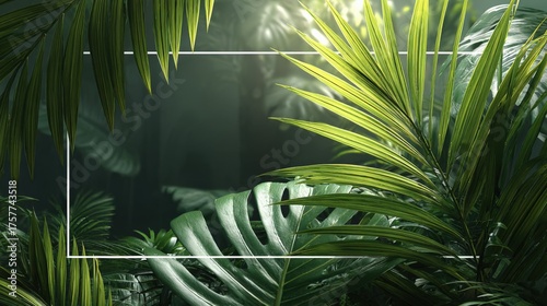 Lush Tropical Greenery with Dappled Light Effects