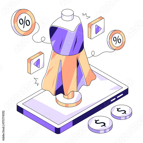 Unique design illustration of buy dress online