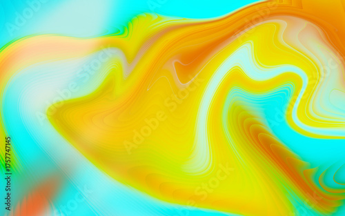 Abstract colorful fluid art background with vibrant yellow, orange, and turquoise hues
