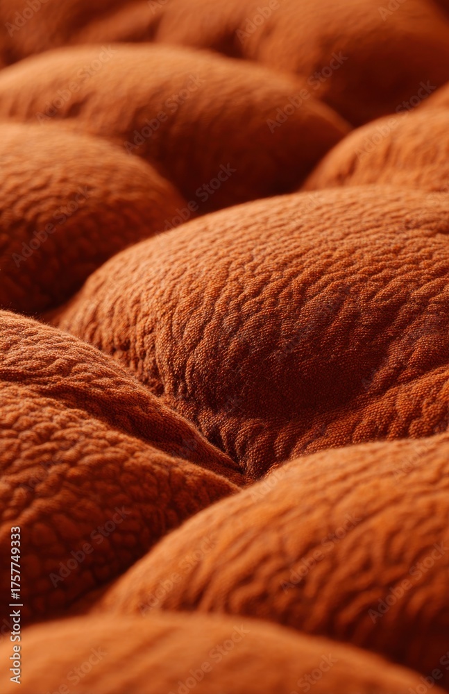 Obraz premium Close up orange textured quilted fabric background