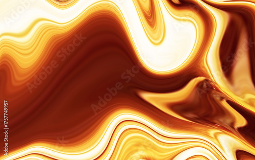 Abstract fluid art background with a mix of brown, gold, and white colors creating swirls