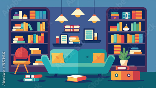 A dedicated area for teens with comfortable seating and shelves filled with popular YA novels.