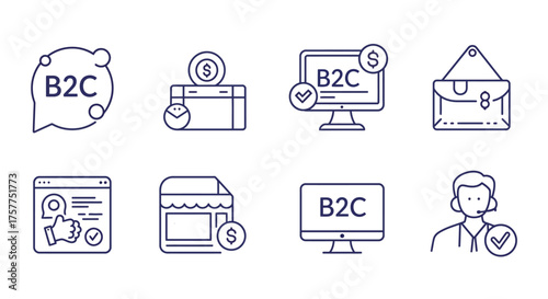 Illustrating various aspects of business to consumer commerce and digital marketing