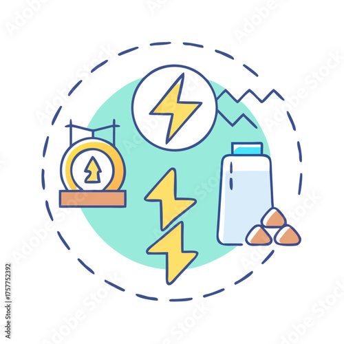 The concept of sustainable energy solutions with electricity and renewable resources