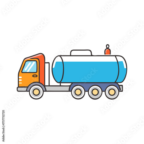 A Colorful Cartoon Water Tank Truck with a Whimsical Design