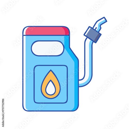 Colorful Gasoline Can and Nozzle, A Visual Representation of Fuel or Energy