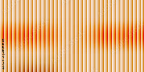 glass texture design with vertical ribbed line. orange colors. minimal and texture design, futuristic distortion, glow and distorted glassy effect, vector illustration