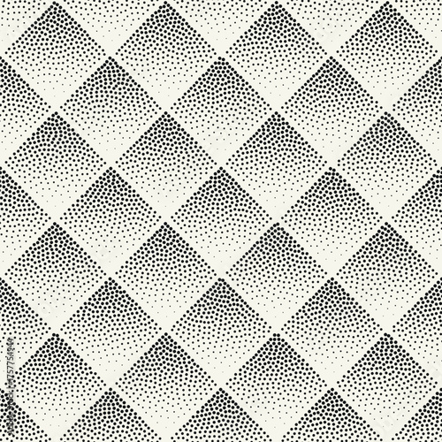 Vector seamless pattern featuring dotted squares arranged in a modern geometric layout. Minimal monochrome texture ideal for backgrounds, textiles, packaging, and digital design projects.