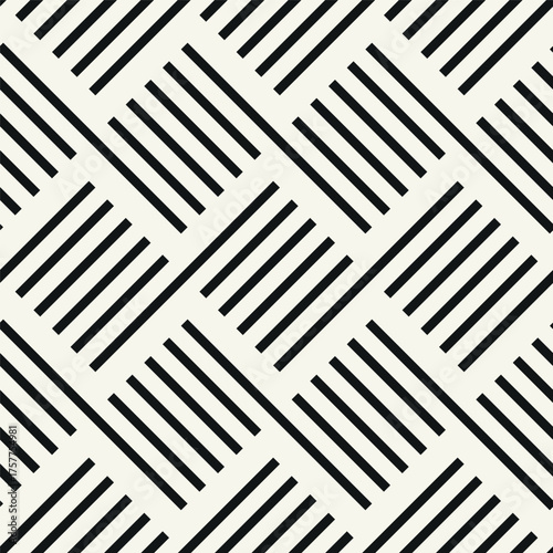 Vector seamless pattern. Geometric bold striped squares. Stylish monochrome background. Simple repeating swatch. Monochrome black ornament.