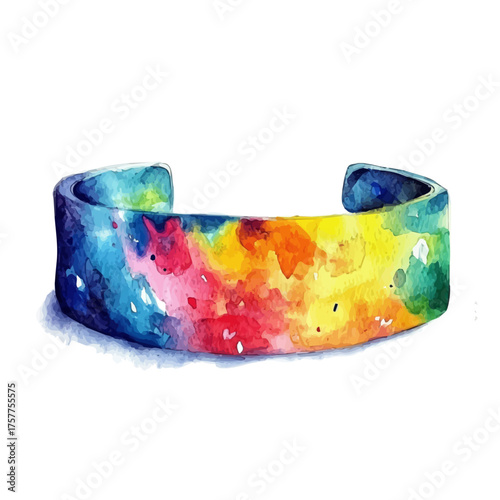 watercolor of Minimalist Bracelet, vector, isolated on a white background.