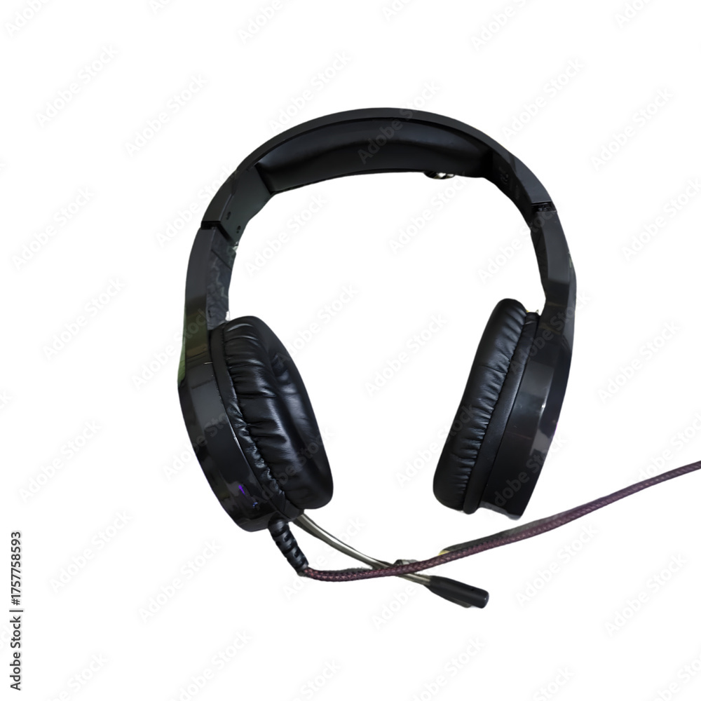 Fototapeta premium Black headphones png wireless headphones png over ear headphones png music headset png audio gear png transparent background image