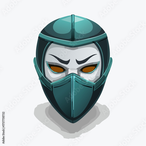 Mysterious warrior mask character head