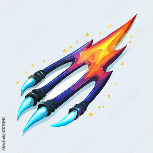 Fiery ice claw magic weapon