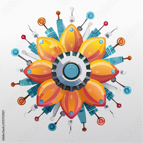 Modern dental tool flower design