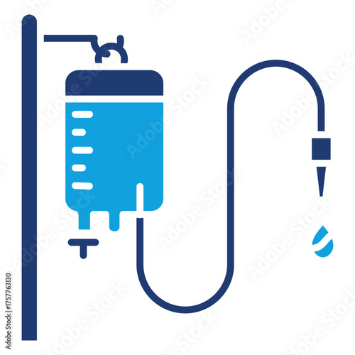 Blood Transfusion Flat Blue Icon