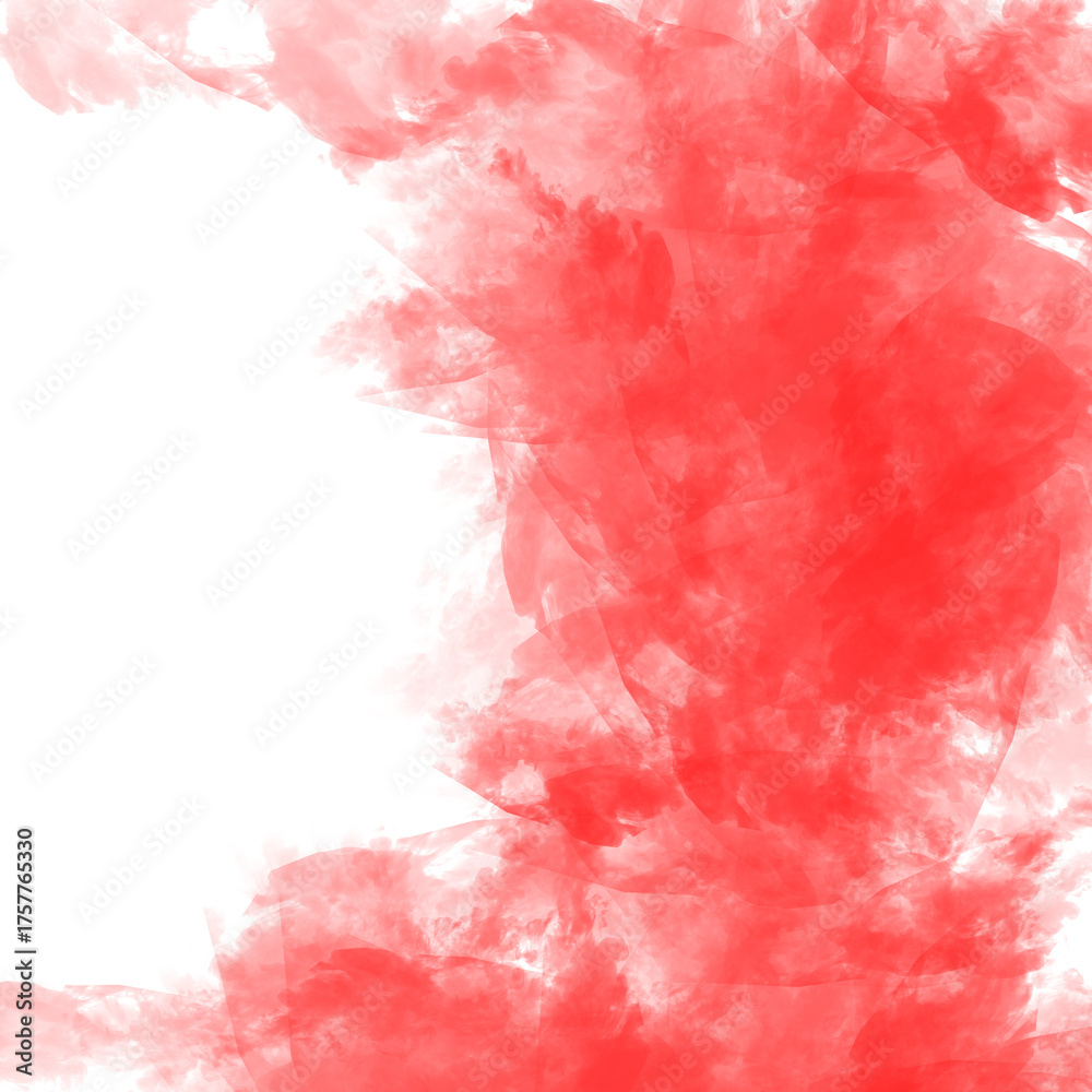 Fototapeta premium Vivid Red Paint and Smoke Texture on White Background Abstract Brushstroke or Watercolor Effect