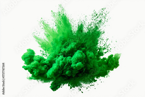 Green Ink Explosion in Water – Abstract Fluid Art Background