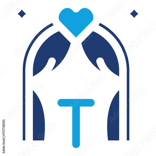 Wedding Arch   Flat Blue Icon