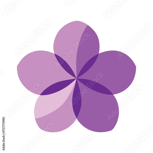 lilac flower flat vector illustration