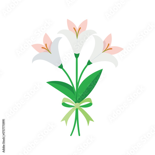 lily bouquet vector illustration