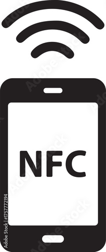 Wireless NFC technology for contactless payment icon