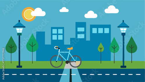 A bike lane featuring unique and sustainable infrastructure such as solarpowered lights and rainwater collection systems showcasing the citys commitment to ecofriendly practices.