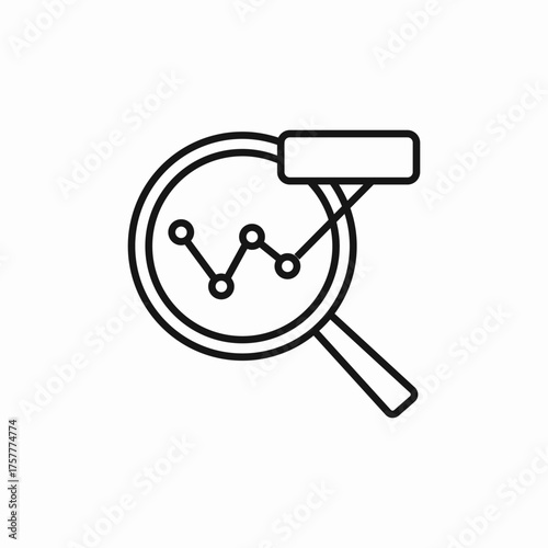 analytics magnifier icon sign vector