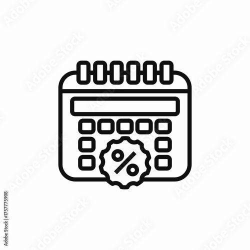 calendar discount day icon sign vector
