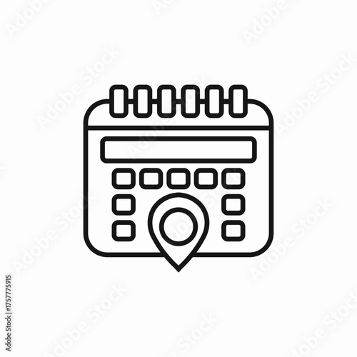 calendar location pin icon sign vector