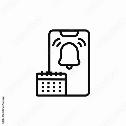 calendar phone reminder icon sign vector