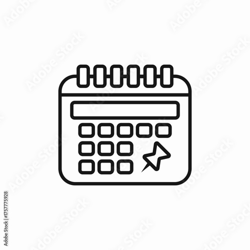 calendar pin icon sign vector