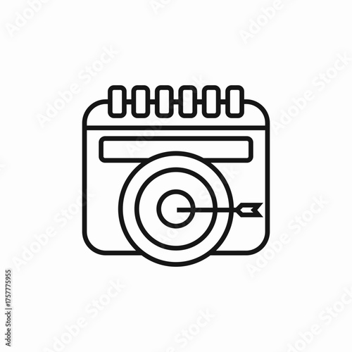 calendar target icon sign vector