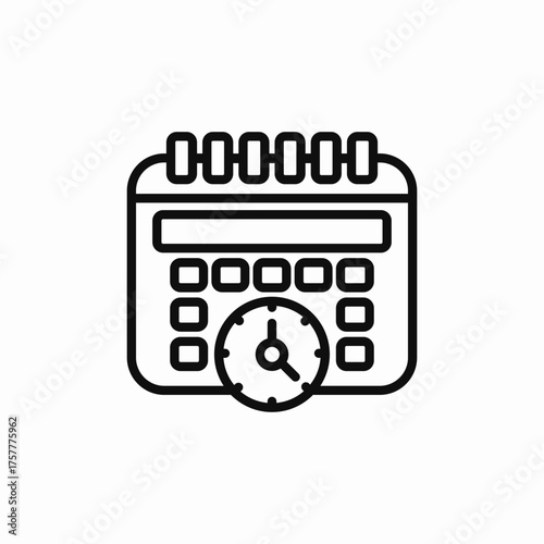 calendar time date icon sign vector